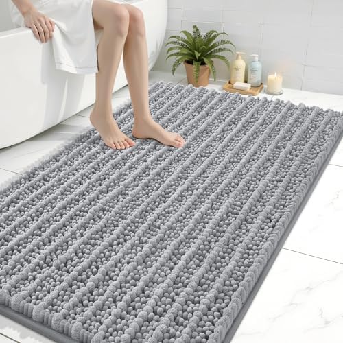 Arotive Bathroom Rugs Mat 47x32, Soft Absorbent Chenille Shaggy Bath Mat