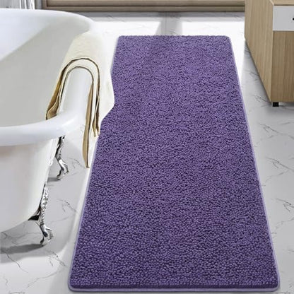 LOCHAS Luxury Bathroom Rug Shaggy Bath Mat 24 x 60 Inch, Dark Purple