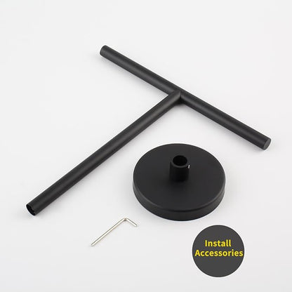 GERZWY Modern Hand Towel Holder Tree Rack Free Standing SUS 304 Stainless Steel Countertop Towel Ring, Matte Black DZY06-BK