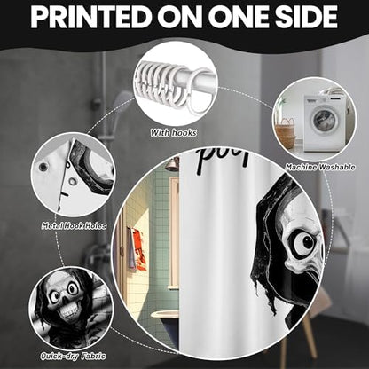 Extra Tall Shower Curtain XL are You Pooping Skul, 70 x 78 Inchs