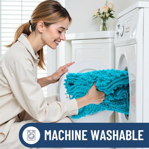 Smiry Bathroom Rugs 24X16, Extra Soft Rubber Backing Chenille Bath Mats