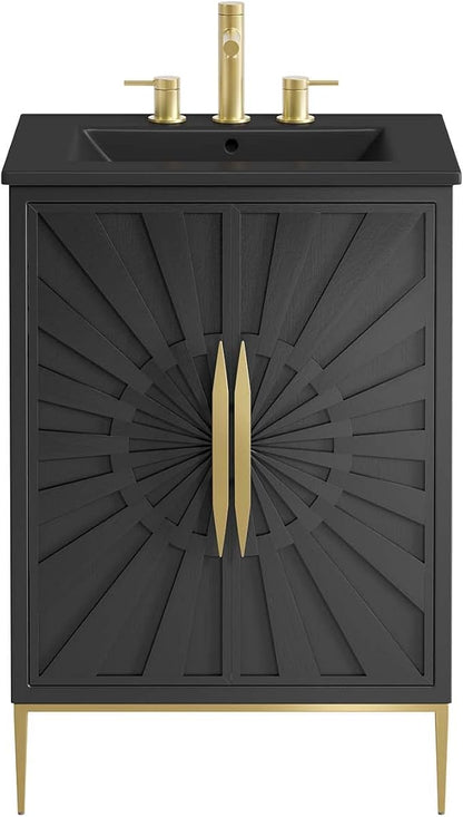 Modway Awaken Bathroom Vanity Cabinet, 24", Black Black