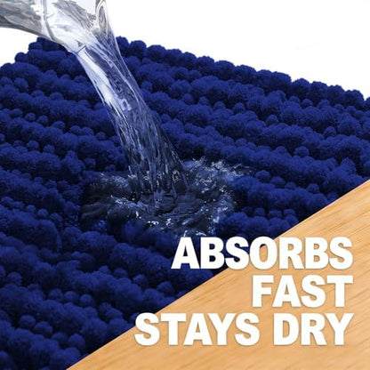 OLANLY Large Bathroom Rugs 59x35, Thick Soft Absorbent Chenille Bath Rugs