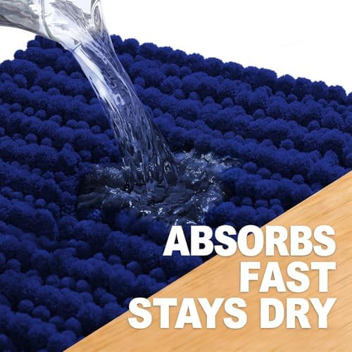 OLANLY Bathroom Rugs 30x20, Thick Soft Absorbent Chenille Bath Rugs