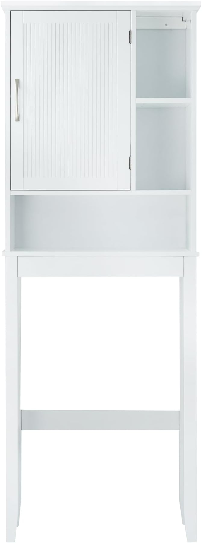 Teamson Home Newport Contemporary Wooden Over-The-Toilet Storage Bathroom Etagere Cabinet with Shelves, White | Contemporary, Wooden, With Shelves