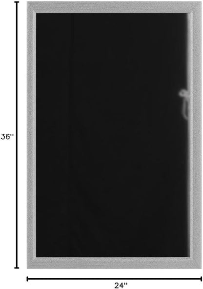 Amazon Basics Rectangular Wall Mount Mirror for Bedroom, Living Room, Entryway, 24" x 36", Standard Trim, Nickel, Hangs Horizontally or Vertically