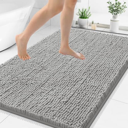 Smiry Bathroom Rugs 48X32, Luxury Chenille Extra Soft Absorbent Bath Mat