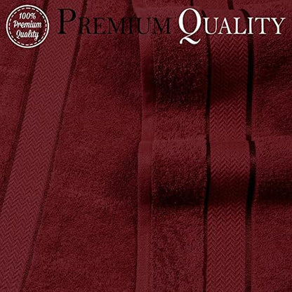 6 Piece Bath Towel Set, 2 Bath, 2 Hand, 2 Washcloths, Burgundy