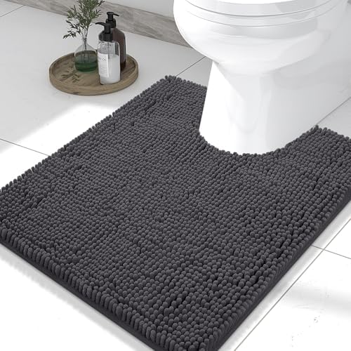 Smiry Toilet Rugs U-Shaped 24x20, Extra Soft Absorbent Contoured Bath Mat