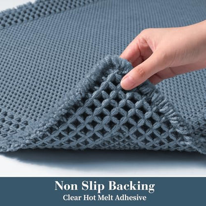 RESARE Waffle Bath Mat for Bathroom, Non Slip Bathroom Rugs 24"x36" Blue