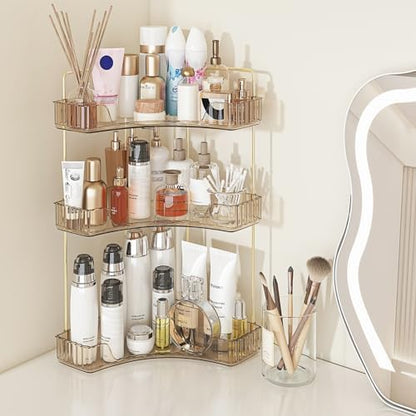 Webetop 3 Tier Corner Bathroom Organizer Countertop for Skincare & Dresser