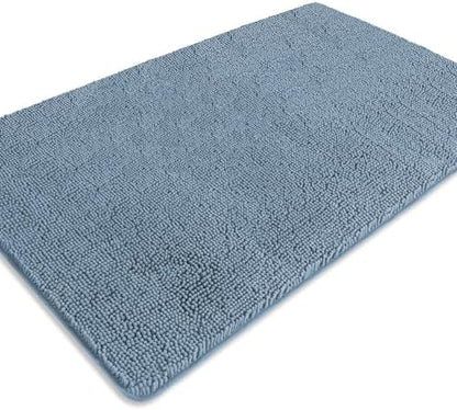 Bathroom Rugs 36 x 60 Inch – Extra Large Bath Mat | Absorbent and Washable Thick Chenille Bath Rugs Non-Slip Runner Rug for Bathroom, Shower, Tub(Blue)