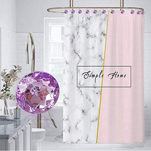 12 Pcs Bling Rhinestones Shower Curtain Hooks Bathroom Rolling Hooks