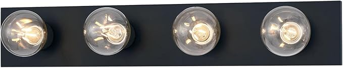 Westinghouse 6117600 Traditional Four-Light Indoor Vanity Light Fixture, Matte Black