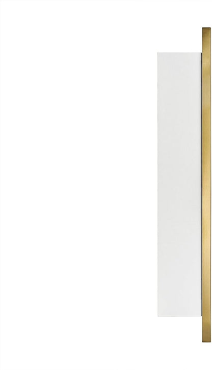 TEHOME 17.5'' x 29'' Brushed Gold Recessed and Surface Mount Bathroom Medicine Cabinet with Mirror Brushed Gold Square Cornered Metal Framed Rounded Rectangle Medicine Cabinet Mirror
