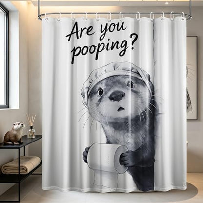 Extra Tall Shower Curtain XL Funny Otter, 70 x 78 Inchs