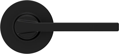 Kwikset Casey Interior Passage Round Door Handle, Lever for Closet and Hallway Doors, Reversible Non-Locking Handle Lever, Satin Nickel, with Microban Protection