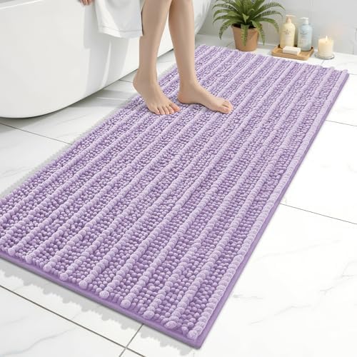 Arotive Bathroom Rugs Mat 47x24, Soft Absorbent Chenille Shaggy Bath Mat