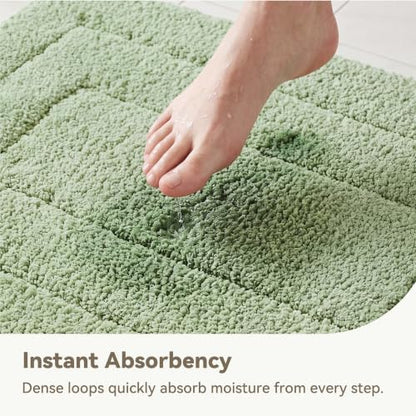 GRANNY SAYS Sage Green Bathroom Rug 20" x 32", Non-Slip Bath Mat