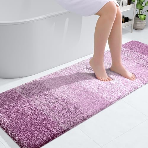 OLANLY Bathroom Runner Rug 59x20, Extra Soft Absorbent Microfiber Bath Rugs