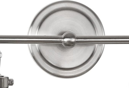 JONATHAN Y 26.5" Nickel 3-Light Industrial Farmhouse Metal Vanity Light Wall Sconce, Metal Shade for Bathroom Mirror, Kitchen, Entryway, LED Bulb Included (JYL7428B)