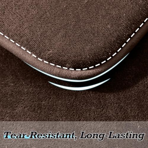 HUXMEYSON Bathroom Rugs Sets 3 Piece, Non-Slip & Quick Dry Bath Mat Set, Ultra Soft Velvet Bath Rugs for Bathroom, Toilet and Shower Floor, Brown