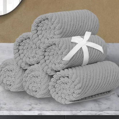 VOOVA & MOVAS Washcloths 6PC, 100% Cotton, 13x13 in, Gray
