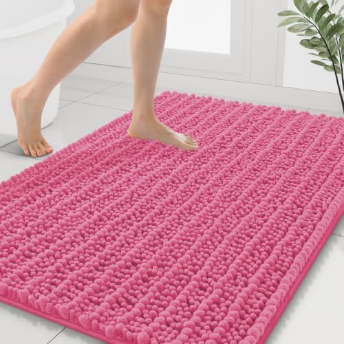 Smiry Bathroom Rugs 40X32, Extra Soft Rubber Backing Chenille Bath Mats