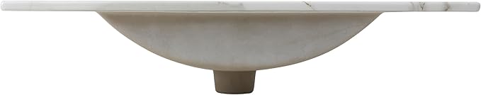 JONATHAN Y SNK1002C Ancillary 3-Hole 30 in. W x 18.25 in. D Classic Contemporary Rectangular Ceramic Single Sink Basin Vanity Top, White Marble Effect