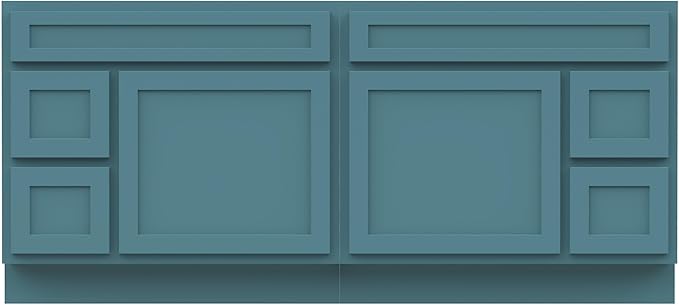 Vanity Art 72 Inch Bathroom Vanity with 2-Door 4-Drawer, Wood Bathroom Vanity Cabinet with Soft Closing Drawer, Floor Mounted Brown Cabinet Without Top VA4072-LRGN