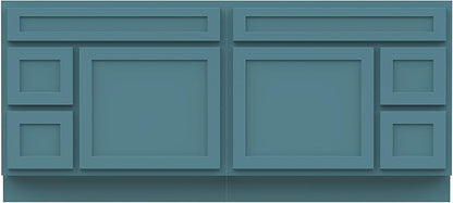 Vanity Art 72 Inch Bathroom Vanity with 2-Door 4-Drawer, Wood Bathroom Vanity Cabinet with Soft Closing Drawer, Floor Mounted Brown Cabinet Without Top VA4072-LRGN