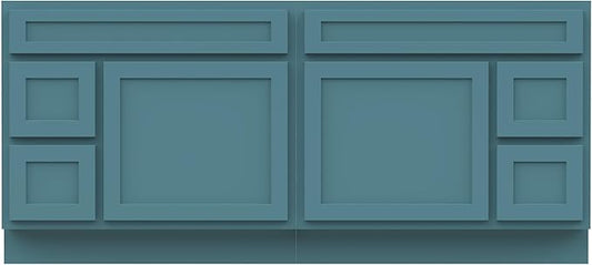 Vanity Art 72 Inch Bathroom Vanity with 2-Door 4-Drawer, Wood Bathroom Vanity Cabinet with Soft Closing Drawer, Floor Mounted Brown Cabinet Without Top VA4072-LRGN