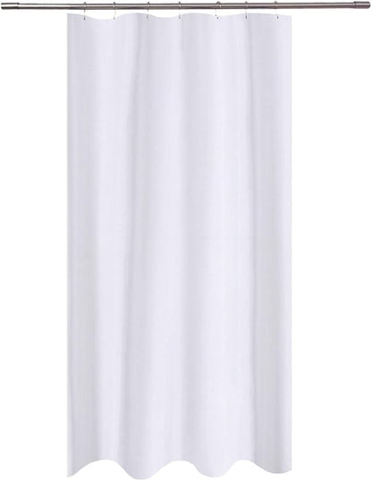 N&Y HOME Fabric Shower Curtain Liner 40 x 72 inches Bath Stall Size, Hotel Quality, Washable, Water Repellent, White Spa Bathroom Curtains with Grommets, 40x72