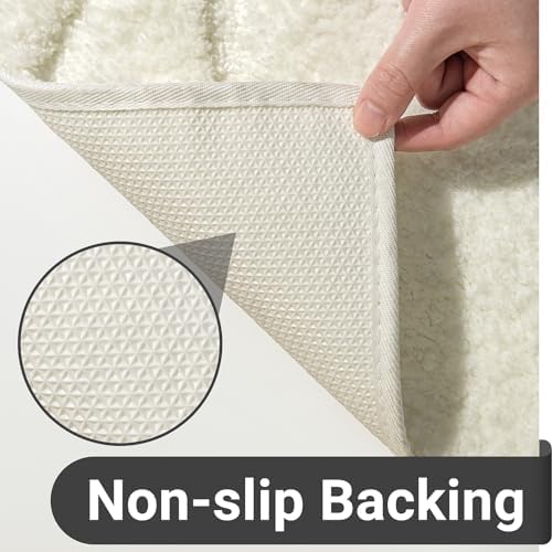 DEXDE Bathroom Rugs Non-Slip Mat for Bathroom Floor Tub Shower, 24x36 White