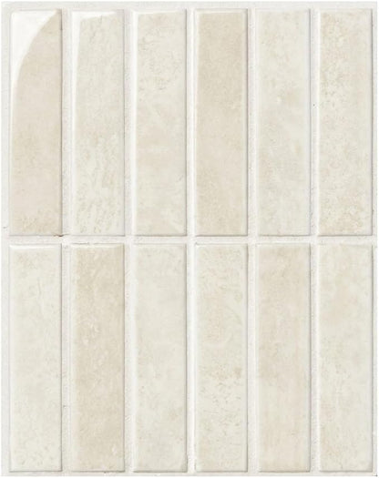10-Sheet Peel and Stick Backsplash White Stick on Tile, Thick Self-Adhesive Wall Panels for Bathroom Vanity, Coffee Bar & Accent Walls (Beige)