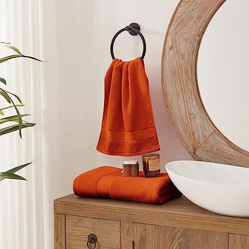 COZYART Luxury Hand Towels 4 PCS, Burnt Orange 100% Turkish Cotton