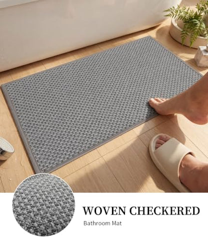 YIHOUSE Light Grey Bathroom Rugs Sets 5 Pieces,Thin Bath Mat Quick Dry