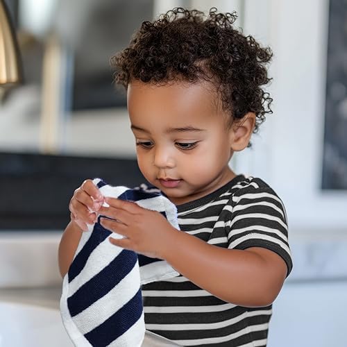 ORIGINAL KIDS Wash Cloths - 100% Cotton Set of 12 Cabana Stripe Washcloths
