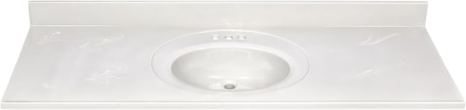 Design House Single Sink Vanity Top, 61", Ivory | With Backsplash, , Countertop, Classic, Cultured Marble, Bath, 597419