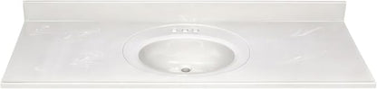 Design House Single Sink Vanity Top, 61", Ivory | With Backsplash, , Countertop, Classic, Cultured Marble, Bath, 597419