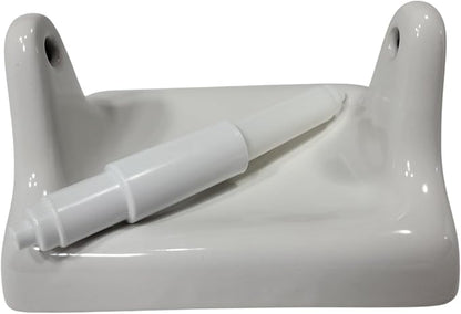 DALTILE Snow White Ceramic TP Toilet Paper Holder Wall Mount Thinset Installation Vintage Mid Century Modern Retro, BA1020T