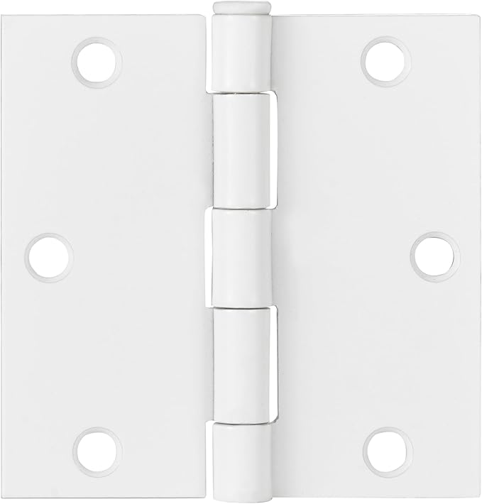 Design House 6-Pack Painted White Interior Door Hinges – 3.5-inch x 3.5-inch – Square Corner Radius Steel Door Hinge – Fits Standard Doors – Design House 185892