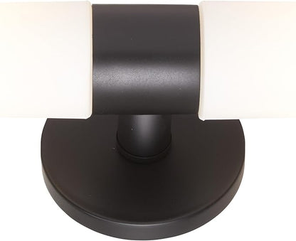 GEORGE KOVACS P5042-66A Saber Wall Sconce, 2-Light, 120 Total Watts, 5-in H x 20.25-in W, Coal Black
