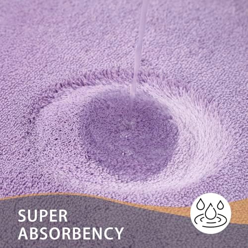 MINIDEAR Bathroom Rugs 24x17 Purple - Thick Memory Foam Bath Mat, Ultra Soft & Plush Fluffy, Non-Slip, Quick Dry, Absorbent Washable Floor Microfiber Mat for Tub, Home Decor Accessories