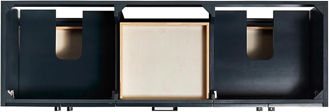 ARIEL Kelly 66-inch Bathroom Vanity with Sink,Solid Wood, 1.5-inch Carrara White Quartz Countertop, Double Rectangular Porcelain Sink, 4 Soft Closing Doors, 5 Dovetail Drawers, Midnight Blue