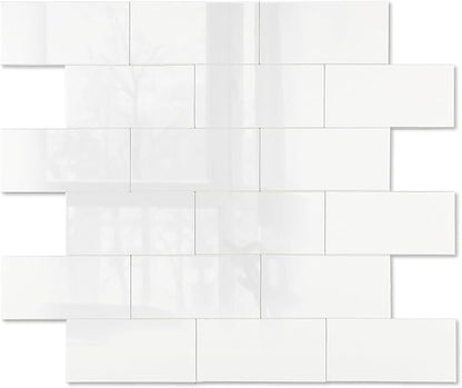 2026 New Upgrade Peel and Stick Backsplash Tile, Peel and Stick 11.34" X 11.57" Wall Tile for Kitchen, Bathroom, Fireplace, Laundry (Polished Cream White, 5 Packs)
