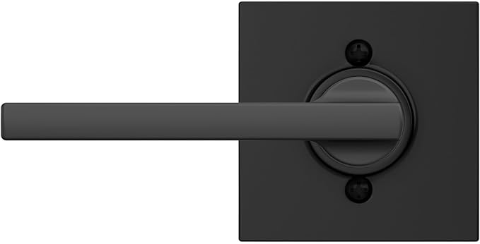 Schlage F10 LAT 622 COL Latitude Collins Passage Lever for Interior Hall and Closet, Matte Black