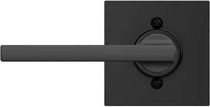 Schlage F10 LAT 622 COL Latitude Collins Passage Lever for Interior Hall and Closet, Matte Black