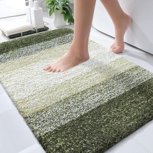OLANLY Small Bathroom Rugs 35x16, Extra Soft Absorbent Microfiber Bath Rugs