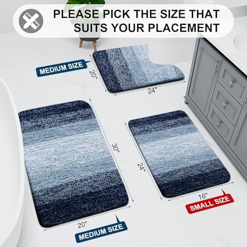 Arotive Microfiber Bathroom Rugs, Shaggy Soft Absorbent Bath Rug, 30x20
